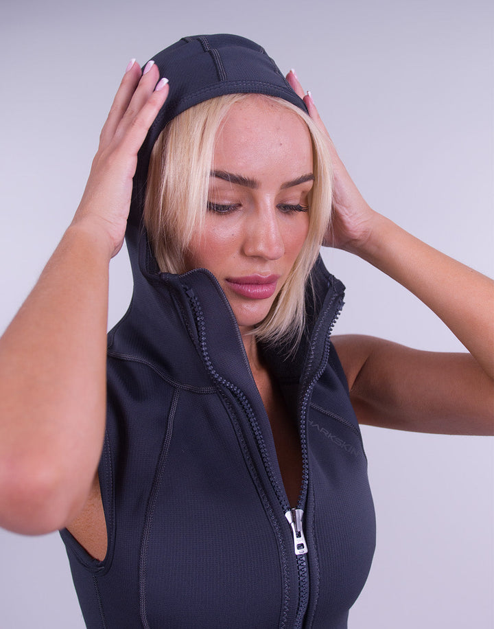 T2 CHILLPROOF FULL ZIP VEST WITH HOOD - WOMENS – Sharkskin